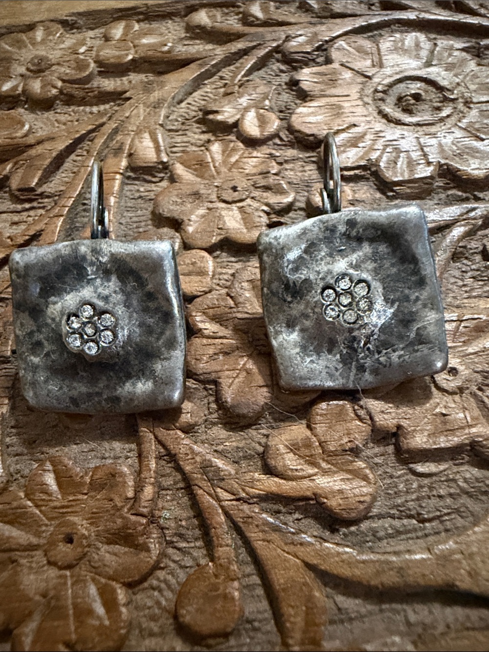 Rare HTF Rustic Hammered Sterling Silver Necklace -Earthy Look Silver Jewelry